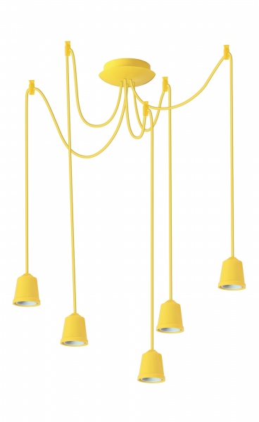 Подвес ERKA 525 5x60 Вт E27 желтый 525007 