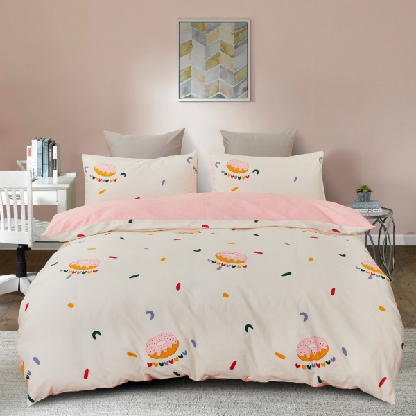 Комплект постельного белья Donuts 1,5 розовый с белым La Nuit 