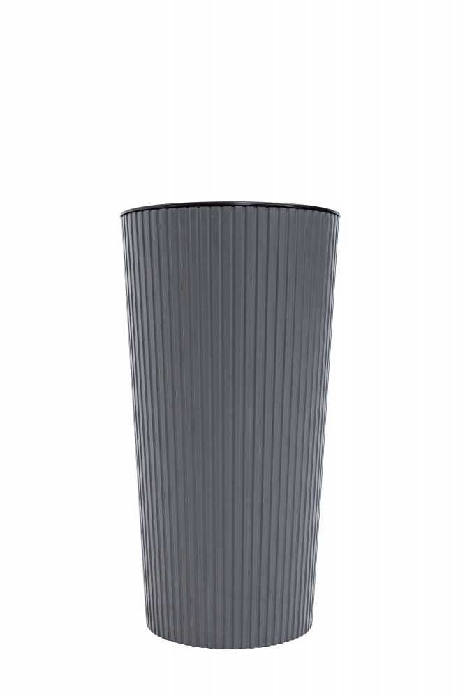 Горшок для цветов пластик Тея 41 см круглый антрацит 6 л ММ-Пласт (T41an)
