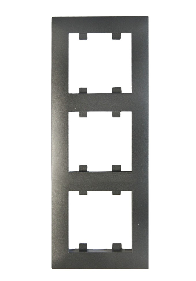 Рамка трехместная Makel Rizz вертикальная дымчатый 88050708