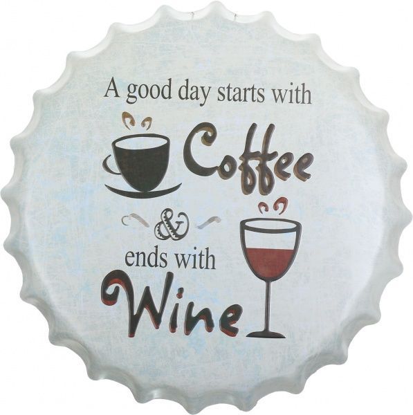 Декор настенный Крышка от бутылки Кофе 4xd40 