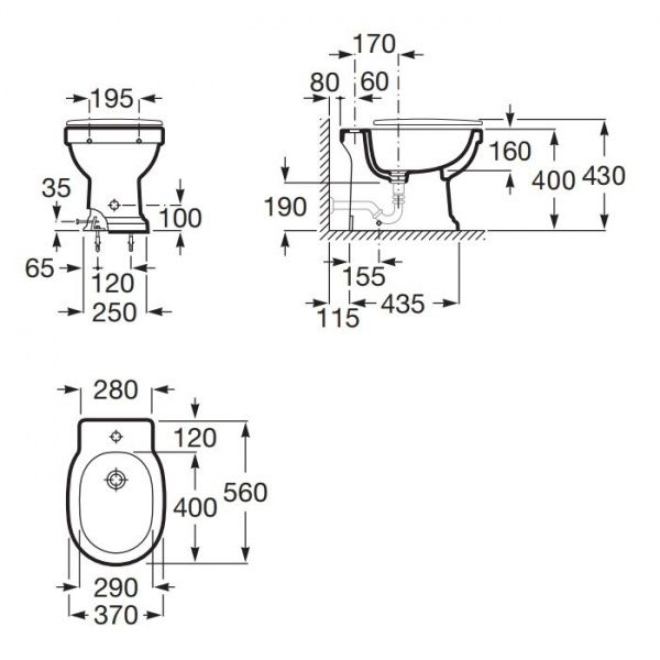 Биде напольное ROCA Carmen A3570A4000