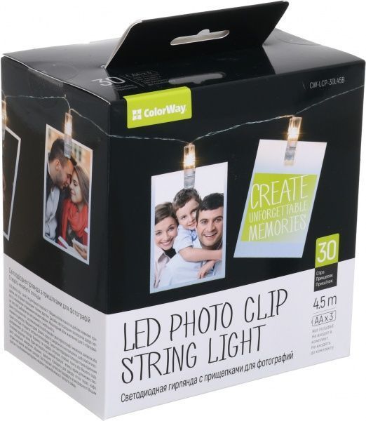 Гирлянда ColorWay для фото CW-LCP-30L45B встроенный светодиод (LED) 30 ламп 4,5 м