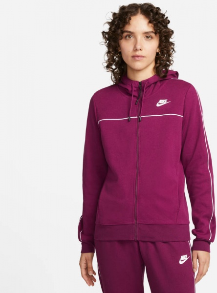 Джемпер Nike W NSW MLNM ESSNTL FLC FZ HDY CZ8338-610 р. L бордовий