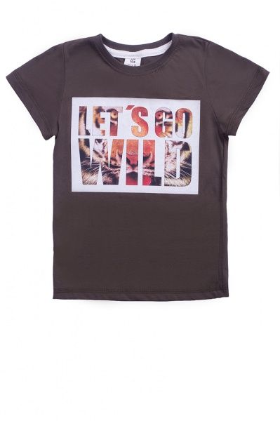 Футболка для хлопчиків Luna Kids з принтом Lets Go Wild р.140 графіт 
