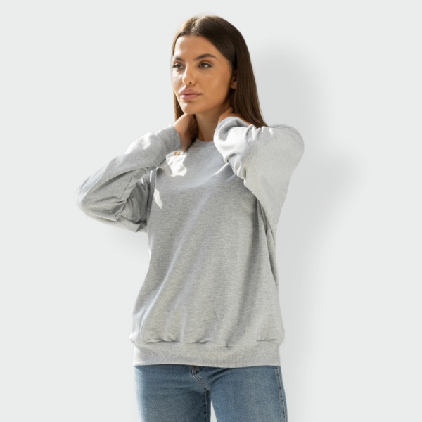 Свитшот Vivioji 12718 р.XXL серый меланж