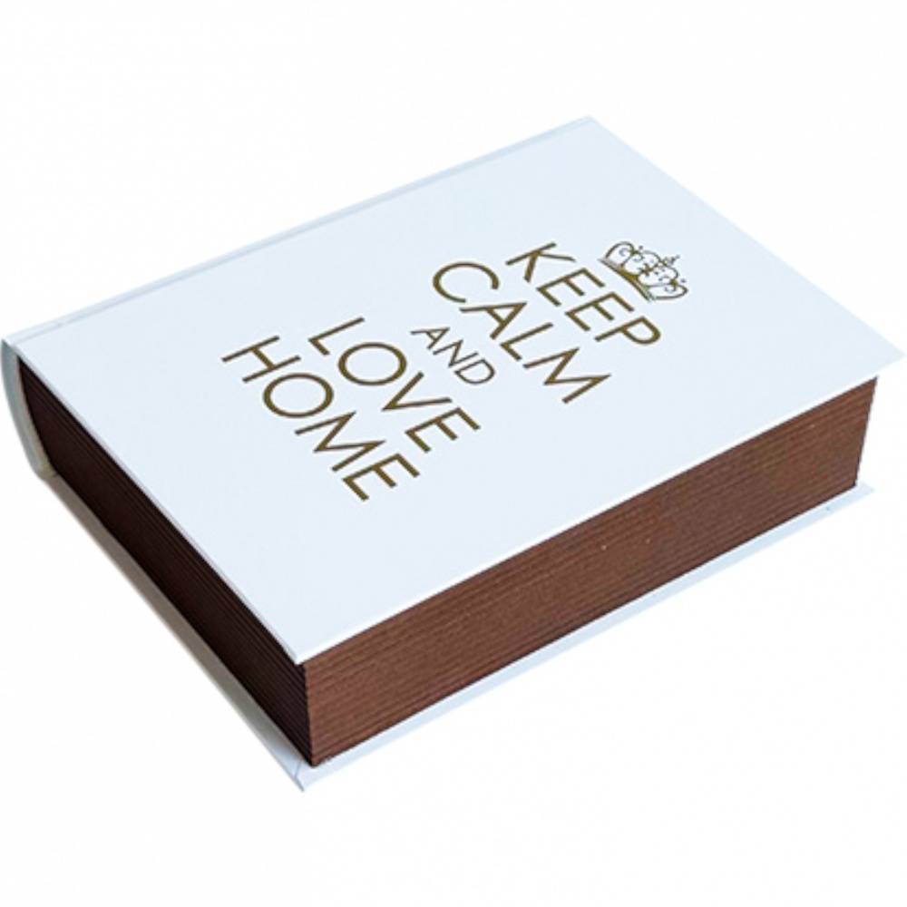 Шкатулка-книга Keep calm Love Home, белый CooverBox