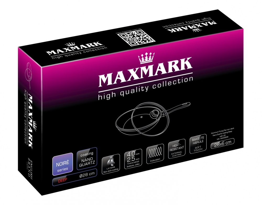 Сковорода с крышкой Maxmark 28 см MK-NQ45928