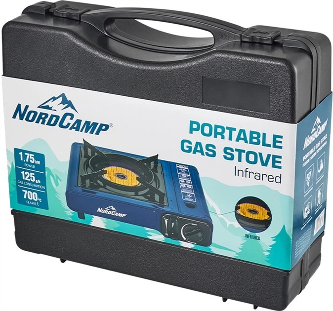 Плитка газовая NordCamp інфракрасная, 1,75 кВт; 125 г/год, цанг. балон