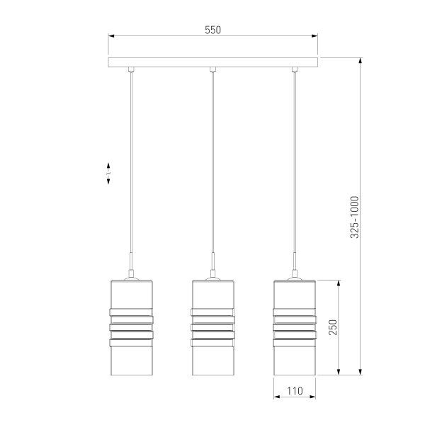 Підвіс Strotskis Block 3x60 Вт E14 хром 50185/3 