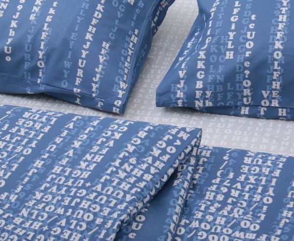 Комплект постільної білизни Code сімейний синій із сірим UP! (Underprice) 