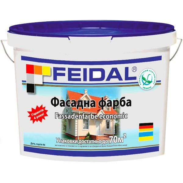Краска акриловая Feidal Fassadenfarbe economic мат белый 2.5л