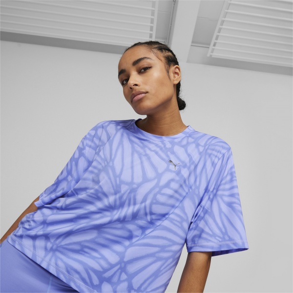 Футболка Puma TRAIN FAVORITE AOP CROP TEE 52321528 р.XS фіолетовий