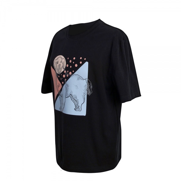 Футболка для девочек/для мальчиков WP Merchandise Собачка р.140 черный FWPKIDTSDG23BK140 