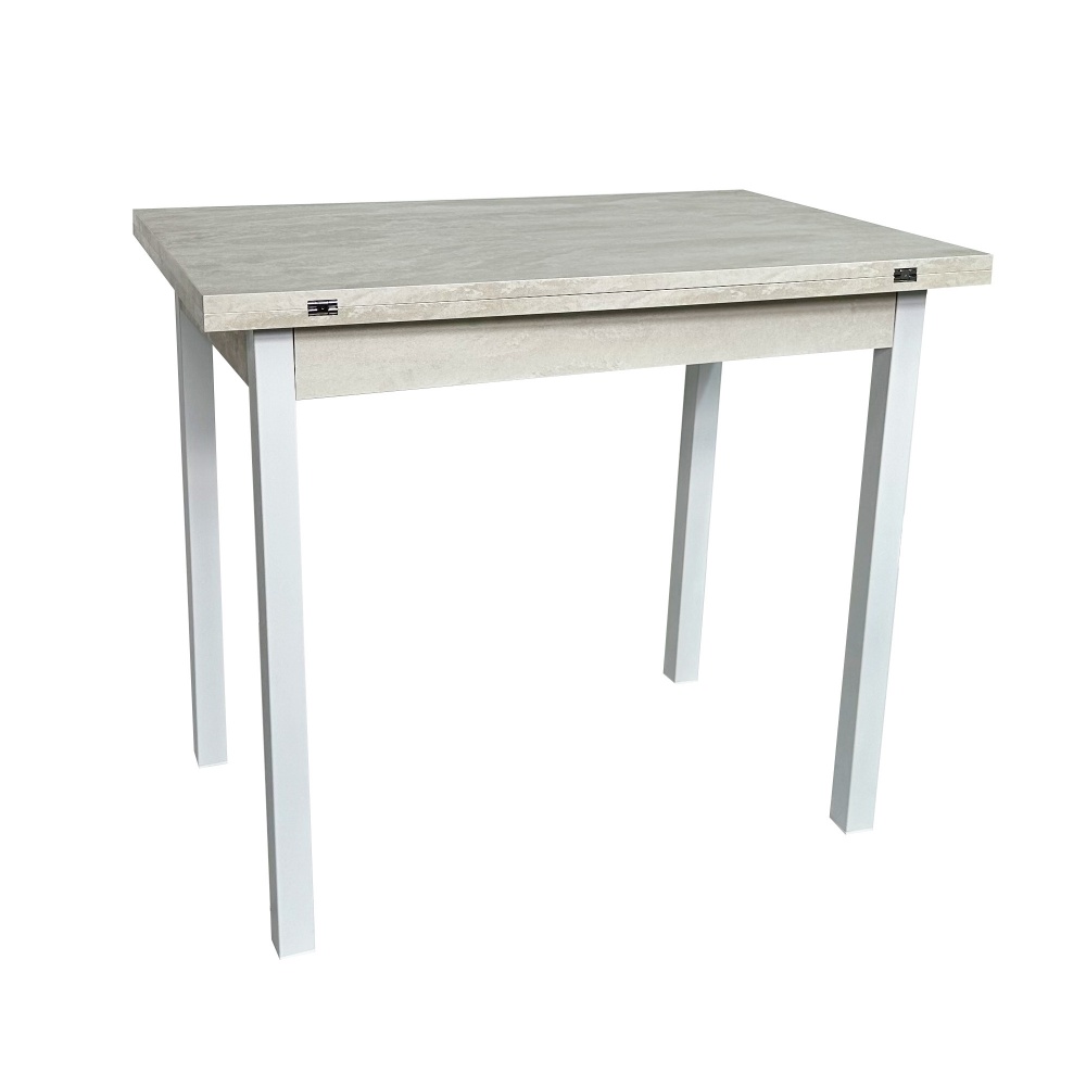 Стол-трансформер 900(1200)x600x750мм шелковый камень/белый
