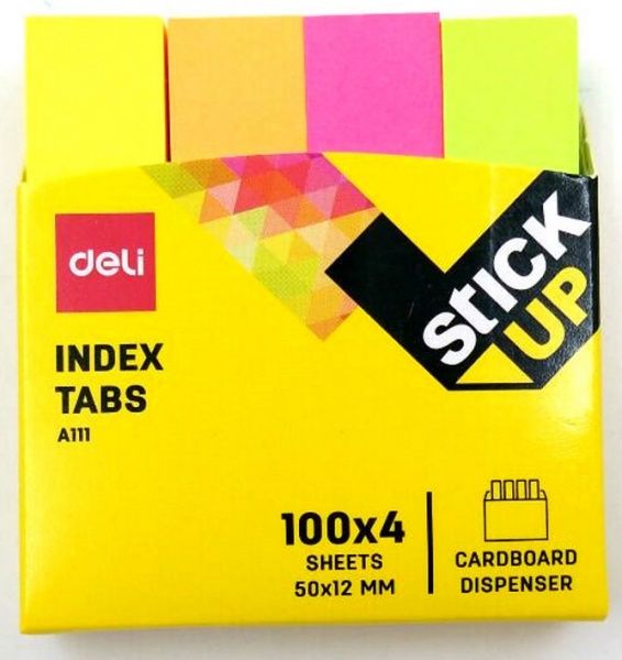 Стикеры А11102 Микс 12х50 мм неоновые Deli