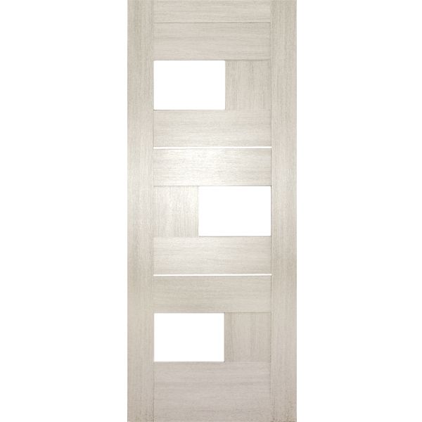 Дверное полотно ОМиС Куб 80 см дуб беленый со стеклом