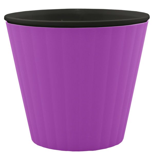 Горшок пластиковый Алеана Ибис круглый 2,3л сиреневый с черным (114036) 