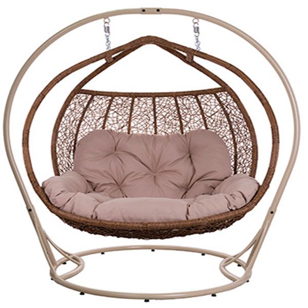 Кресло-кокон Indigo Фортуна 2-местный с подушкой бежевый