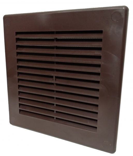 Гратка для вентиляції К-15К 150x150 мм пластик коричневий 