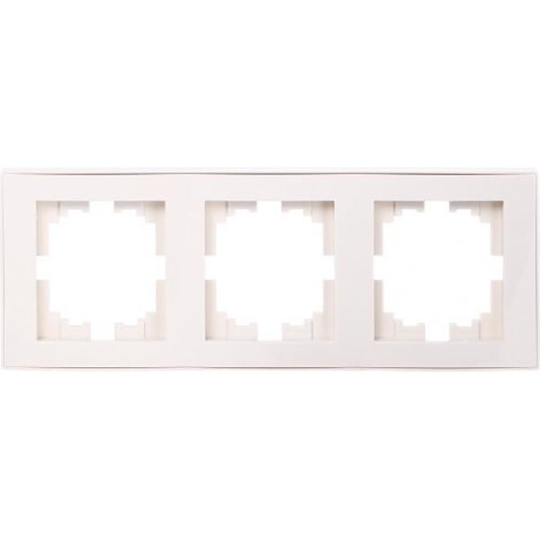 Рамка тримісна Lezard Rain вертикальна крем 703-0303-153