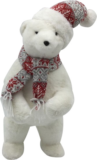 Декорация новогодняя Blooming медведь пушистый 44 см 