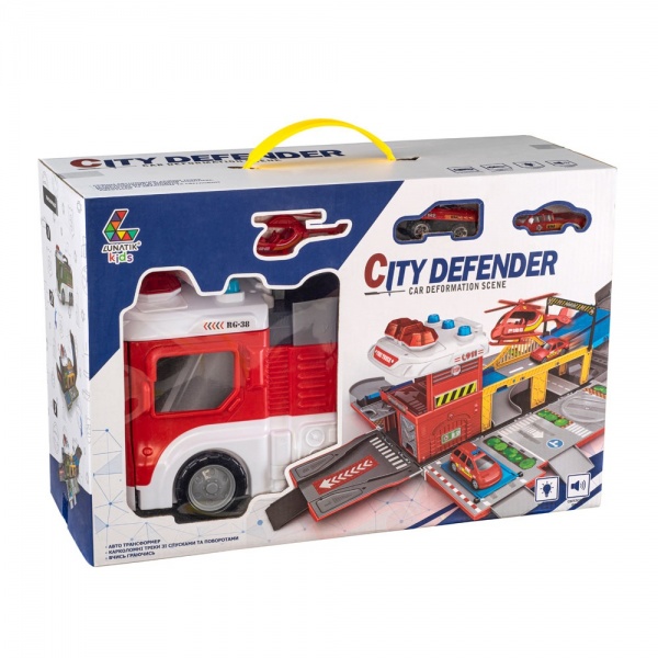 Ігровий набір транспорту Lunatik вантажівка трансформер гараж Пожежна (LNK-CDF0691) 978873