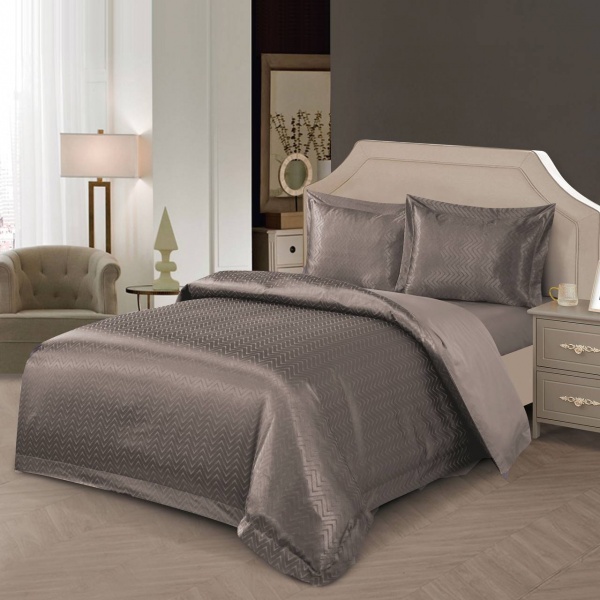 Комплект постільної білизни Lagrasse сімейний коричневий La Nuit 