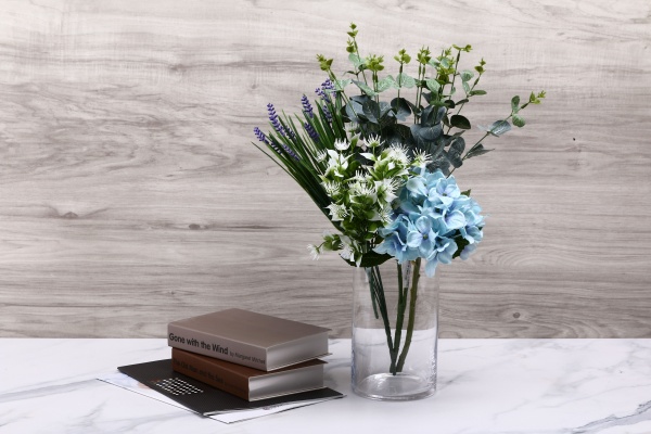 Ваза скляна прозора циліндр H200D120 20 см 