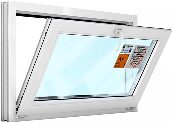 Окно откидное REHAU ECOSOL-DESIGN 60 1000x600 мм верхнее