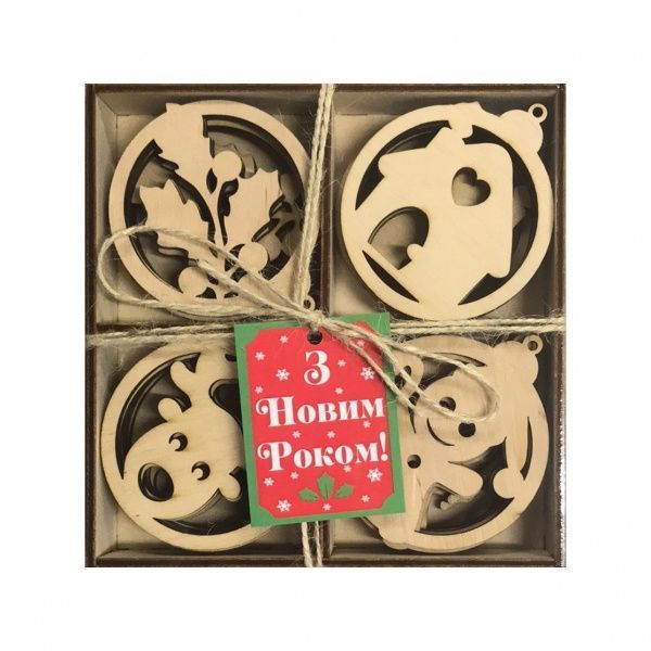 Набор основ для росписи и декорирования из фанеры № 2 (4 ед. в ассорт х 5) 