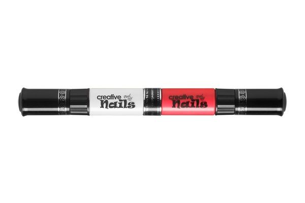 Лак для ногтей Creative Nails на водной основе 2 цвета (белый + малиновый)