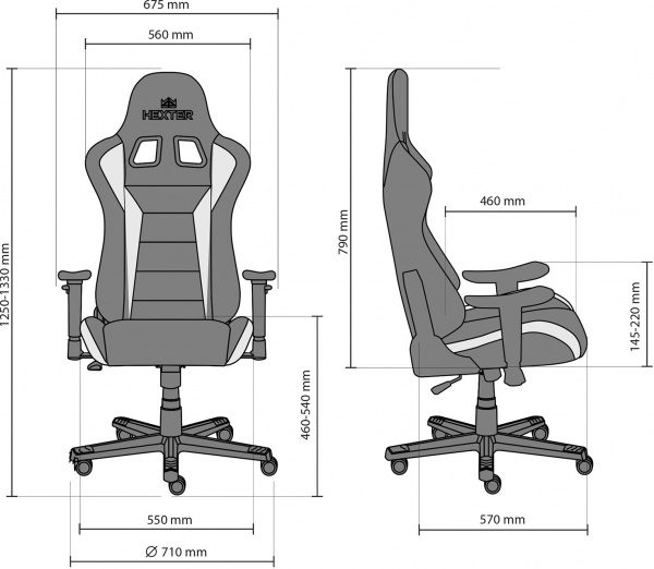 Крісло Nowy Styl HEXTER ML R1D TILT PL70 ECO/01 BLACK/RED FR чорний/червоний 