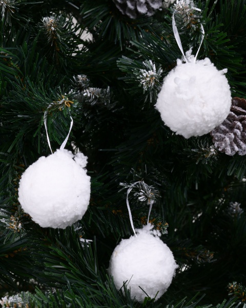 Набір ялинкових куль білий CAA223500 d50 мм 5 шт./уп. 