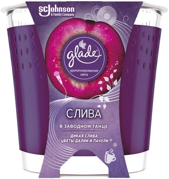 Ароматическая свеча Glade Слива в заводном танце 129 г