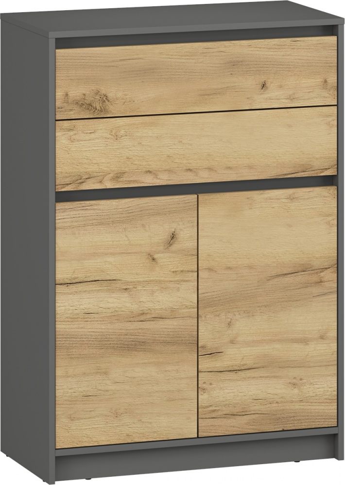 Шкаф Грейд низкая с ящиком Ален 1136х800х400 мм графит