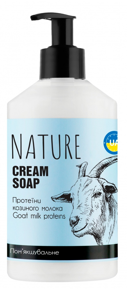 Крем-мило Nature рідке протеїни козиного молока з дозатором 900 мл