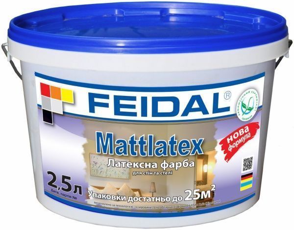 Фарба латексна Feidal Mattlatex мат білий 2.5л 