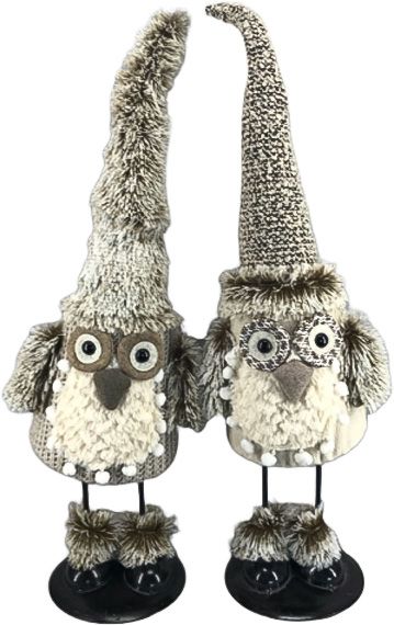 Декорация новогодняя Сова в колпаке на пружине AT8140006-20 51 см 