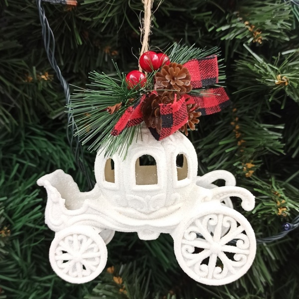 Елочная игрушка Карета E09024 12 см 