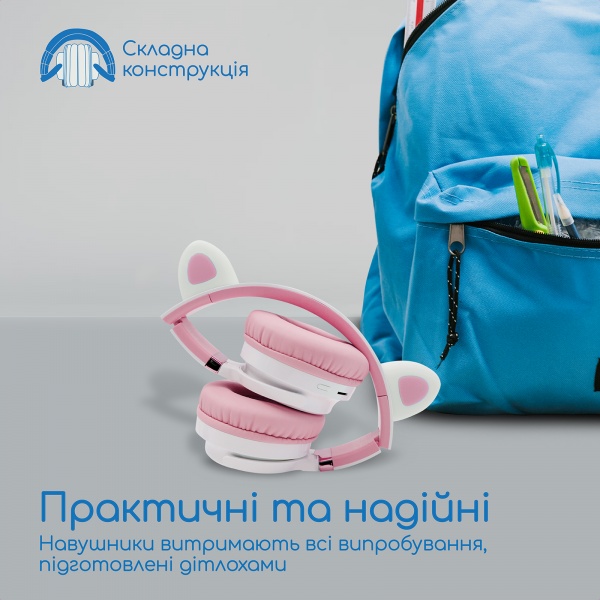 Навушники Promate Panda white/pink (panda.bubblegum) 