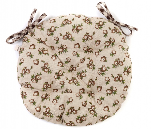 Подушка на стул Lucy 40 см коричневая клетка La Nuit