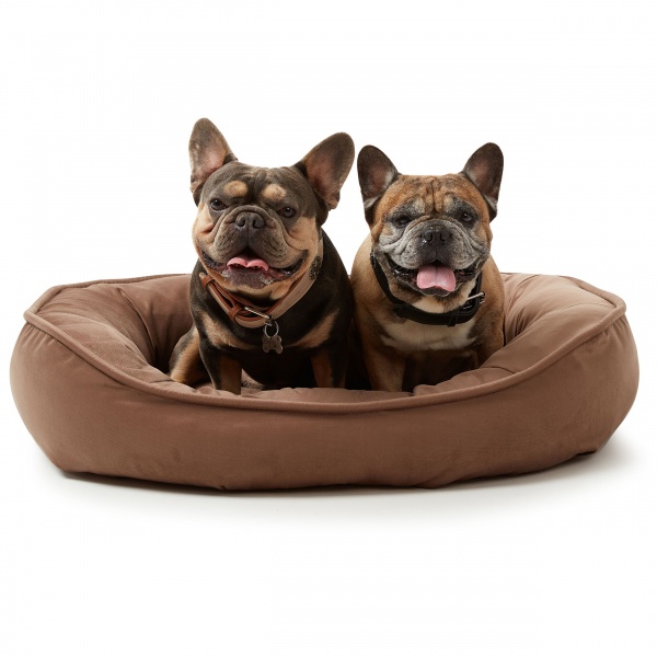 Лежак PETBED Velor Пончик L 90x75x20 см коричневый