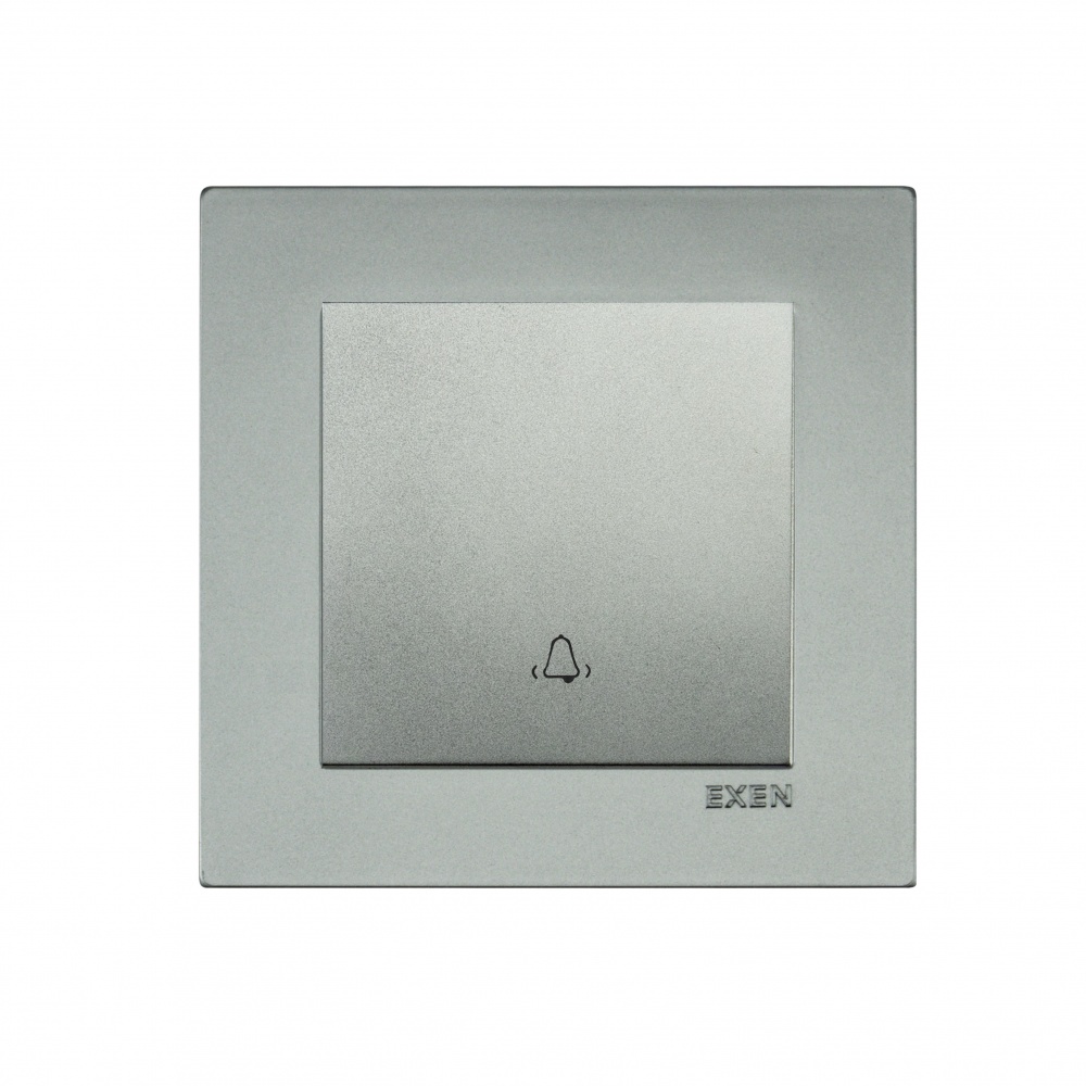 Кнопка дзвінка одноклавішний EXEN Karell без підсвітки срібло 290-001002-207
