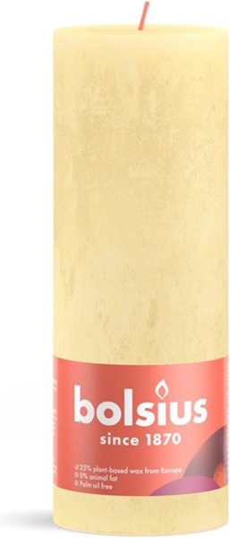 Свеча Рустик столбик SHINE 190/68 светло-желтая Bolsius