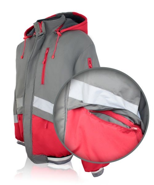 Куртка рабочая Торнадо “Грей-2” утепленная р. 52-54 рост 5-6 красный с серым