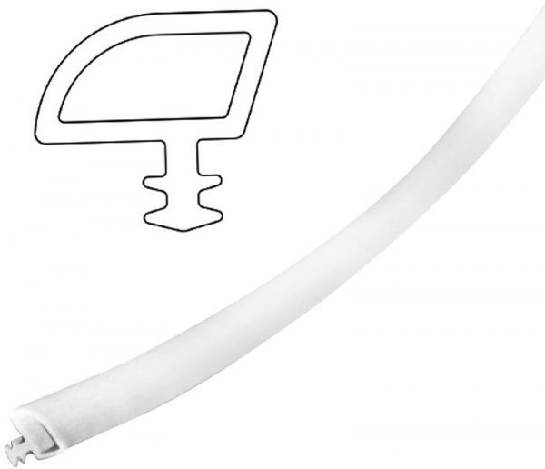 Уплотнитель в паз фигурный резиновый Киевгума для межкомнатных дверей КД-30 белый 