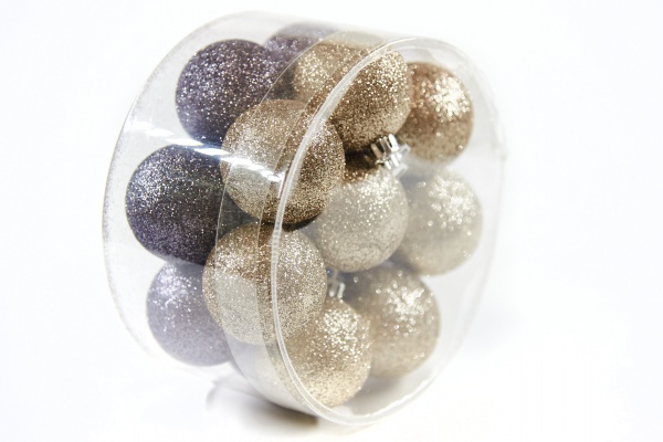 Набор елочных шаров графит и золото d165 мм 9 см 16 шт./уп. 