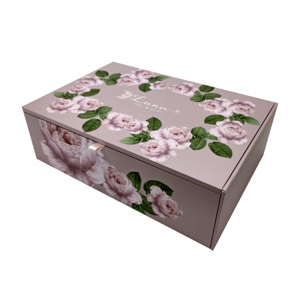 Сундучок Flora Венок Пионов S пудровый CooverBox