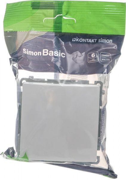 Вимикач одноклавішний Simon Basic без підсвітки 10 А 250В білий BMW1.01/11